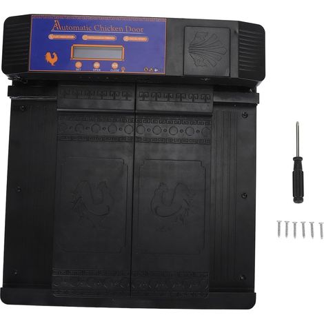 Ouvre-porte automatique de poulailler avec minuterie, alerte batterie faible, porte intelligente à Double ouverture écran LED - (1/5)