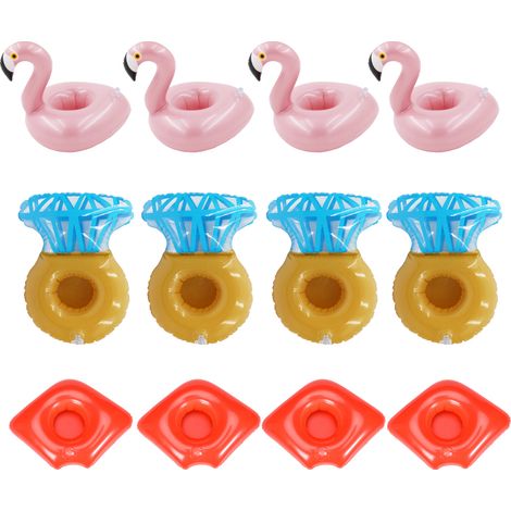 Porte-Verre Gonflable - Support Flottant pour Boissons Piscine - Jouet de Bain Enfant - 12 Pièces (1/5)