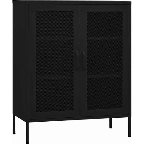 Maison Exclusive - Armoire de rangement Noir 80x35x101,5 cm Acier (1/5)