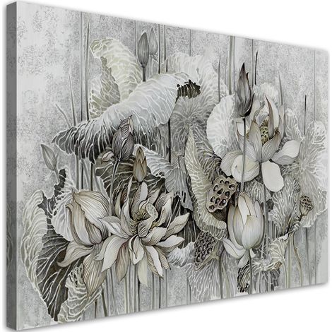 Tableau sur toile Fleurs de saint lotos 100x70 (1/5)