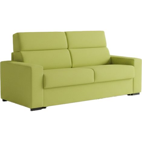 Divano Letto 2 Posti Casabona, Sfoderabile, Contenitore Made in Italy, di Apertura a Ribalta, 180x95 cm Verde