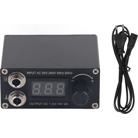 Mini machine à tatouer noire, alimentation avec écran LCD, alimentation conforme aux normes européennes (1/5)