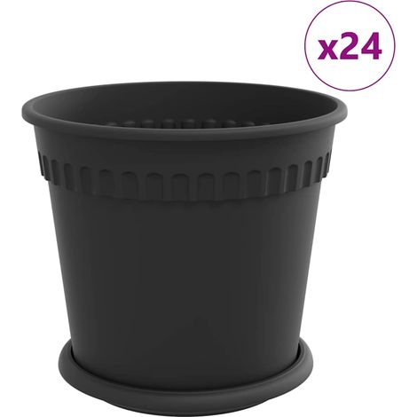 Maison Exclusive - Vasi per Piante 24 pcs Nero Ø 19 x 16 cm Plastica