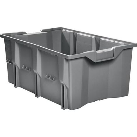 Contenedor apilable giratorio PP gris L480xB312xH200mm LA-KA-PE (1/2)