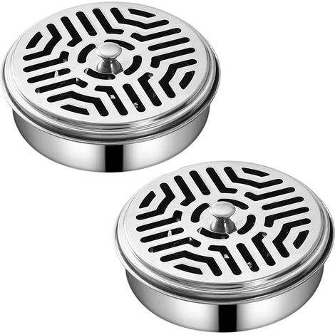 Porta incenso antizanzare a spirale, 2 porta incenso antizanzare a spirale con coperchio, classico porta incenso per casa, campeggio, viaggi, giardino, pesca (1/5)