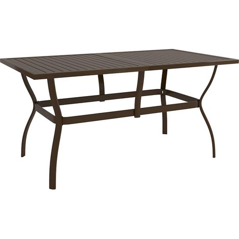 vidaXL Table de jardin Marron 140x80x72 cm Acier (1/5)