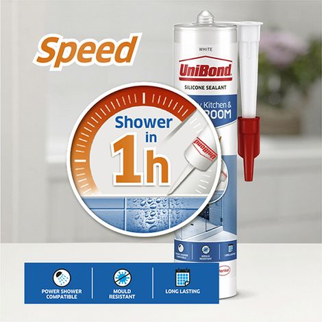 UniBond 2707164 Speed Seal Shower/Bathroom Clear 300ml UNI1653