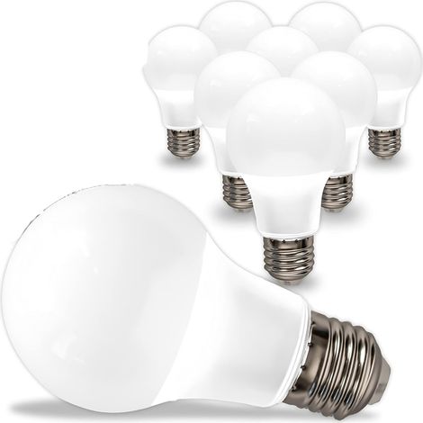 Filiyano-(Couleur : Blanc chaud) 10 ampoules LED culot E27 9W (équivalent à 60W) (1/5)