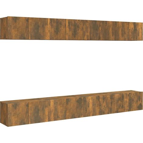 Maison Exclusive - 8-tlg. TV-Schrank-Set Räuchereiche 60x30x30 cm (1/5)