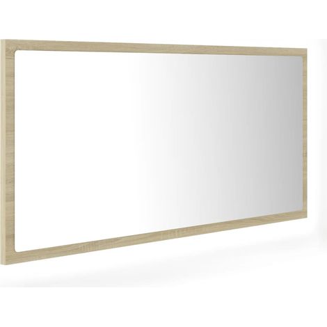 Miroir LED de salle de bain Chêne sonoma 90x8,5x37 cm Acrylique
