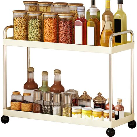 Organisateur De Vanité De Salle De Bain Porte Condiments À 2 Étages (1/5)