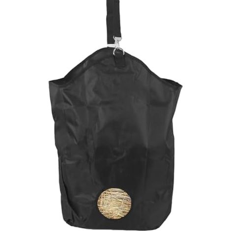 Mangeoire à Foin et Sacs à Foin pour chèvres, Chevaux et Moutons avec Ouverture réglable - Noir Élégance (1/5)