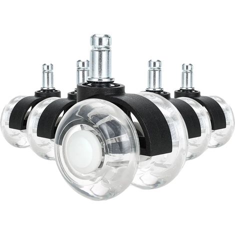Roues de chaise, acier et polyuréthane, diamètre de 50 mm, longueur de tige de 22 mm, diamètre de tige de 11 mm, conception à double roue (1/5)