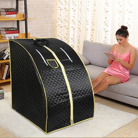 Sauna pliable cabine,Perspiration,Perdre du poids,avec le contrôleur de température à distance(noir) (1/5)