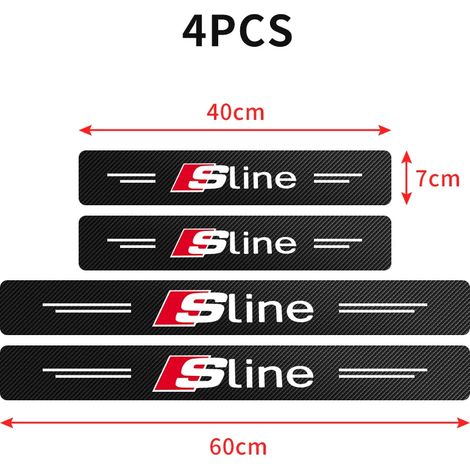 (Pour Sline4PCS) Protections de seuil de porte de voiture,motif fibre de carbone,autocollants de seuil pour Audi Q7 A7 A6 RS S3 S4 A5 A4 B5 B6 B7 B8 C6 C7 A3 Q3 Q5 TT (1/3)