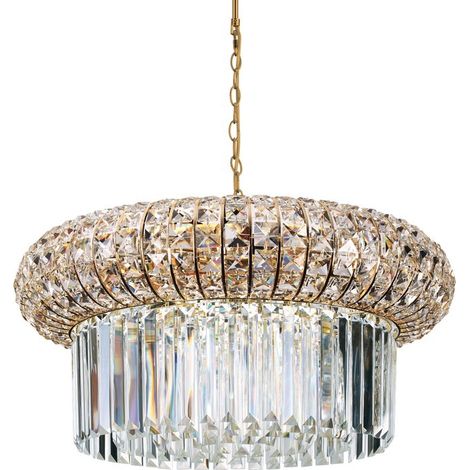 Ideal Lux NABUCCO - Suspension d'intérieur en cristal de plafond 12 lumières or, E14 (1/2)