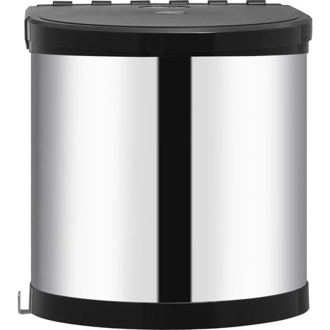 Pattumiera da cucina integrata in acciaio inox 8 litri 020006084