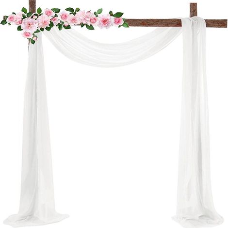 Décoration à main levée, rideau en voile transparent, rideau prêt à poser, décoratif pour magasins de rideaux, foulard de décoration de mariage, 70 x 550 cm (1/5)