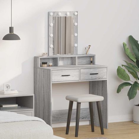 vidaXL Dressing Table Grey 79 x 41 x 140 cm Engineered Wood