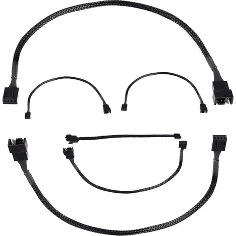 Cable D Extension Ventilateur 4 Broches - Compatible PWM Et 3 Broches - Pour Ventilateurs CPU Et Boîtier PC - Longueur 26,5 Cm - Lot De 10 (1/5)