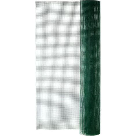 Grillage pour animaux soudé vert, H.1.5 x L.5 m, maille H.12 x l.12.7 mm