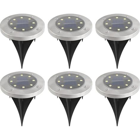 Siet Lampes solaires solaires de 8 pcs, Lampe souterraine à LED imperméable IP65, luminaire d'éclairage de Mini, Lampes solaires extérieures pour Jardin Paysage pelouse Pouvoir Decks (1/5)