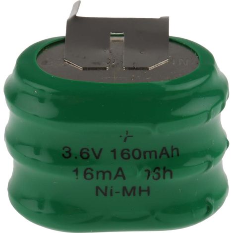 Pile bouton rechargeable RS PRO 3.6V, 160mAh, NiMH ( Prix pour 1 )