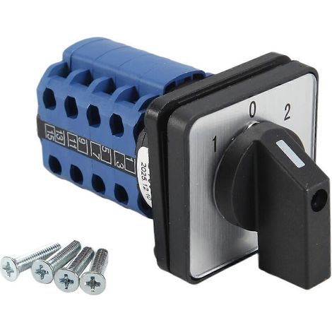 Interrupteur rotatif marche-arrêt-marche 3 positions 4 phases 20 A 500 V à double vitesse pour moteur, petit commutateur à cames LW26-20/4 (1/5)