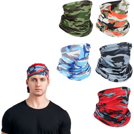 Ensemble de 5 pièces comprenant une écharpe de protection solaire, un tissu extérieur en soie, un masque de cyclisme, une couverture de pêche fine pour hommes et femmes, et un bracelet de sport magiqu (1/5)