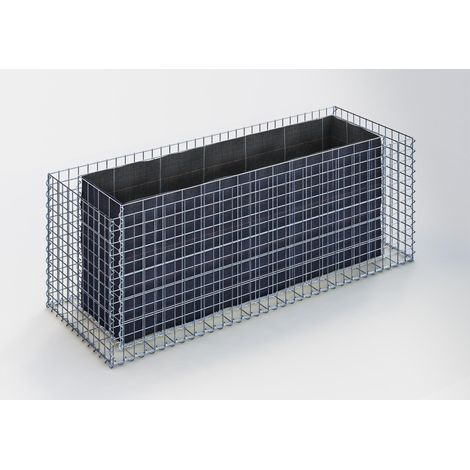Gabiondeco - Jardinière Gabion. 170 cm x 60 cm x 60 cm (L x H x P). taille des mailles 5 x 5 cm. Épaisseur des parois 10 cm - Made in Germany