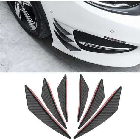 Kit de 6 Ailerons Avant Universels en Fibre de Carbone pour Pare-Chocs Automobile – Décoration Esthétique et Aérodynamique (1/4)