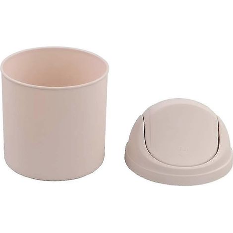 Mini poubelle de bureau, poubelle avec couvercle (rose) (1/2)