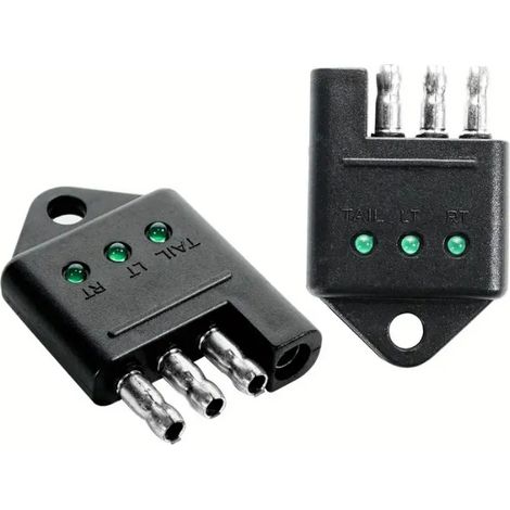 Lntyq 4-poliger Anhängersteckdosentester, 4-Wege-Flachanhängersteckdosen-Lichttester für die Verkabelung von gezogenen Fahrzeugen mit LED-Kontrollleuchten, Stromkreistester, Autozubehör, 2 Stück (1/5)