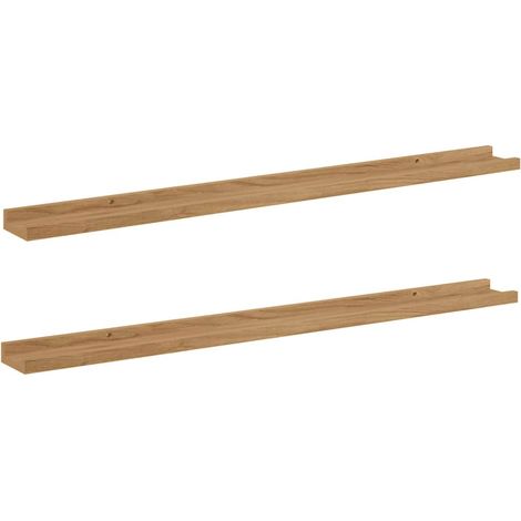 Scaffale da parete con lo scaffale 2 pcs Marrone 100 x 9 x 3 cm vidaXL