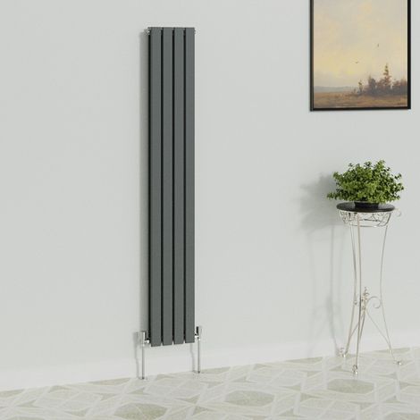 WarmeHaus Vertical 1800x272mm Flat Radiator Anthracite Double (1/5)