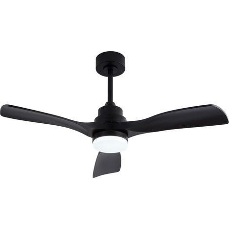 Bestseller Ventilateur de plafond 42 pouces avec lumière et télécommande, ventilateur de plafond moderne noir à 3 pales, moteur DC réversible silencieux et fonction mémoire, style maison de ferme (1/5)