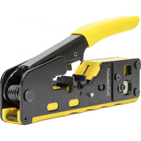 PNI Pinza SR7, per tagliare, spellare cavi e crimpare spine RJ12, RJ45 CAT5, CAT6, CAT7 (1/5)
