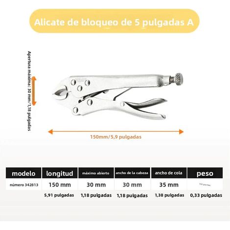 (Modèle 1 de 5 pouces) Cisailles de serrage électriques en acier au carbone à couple élevé, outil de serrage de fixation réglable pour le soudage. (1/5)