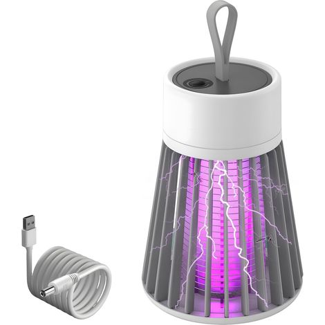Insecticide électrique, lampe anti-moustiques rechargeable par USB, puissante lampe anti-moustiques avec lampe LED UV, piège à insectes pour l'intérieur et l'extérieur (jardins, cuisine, camping).