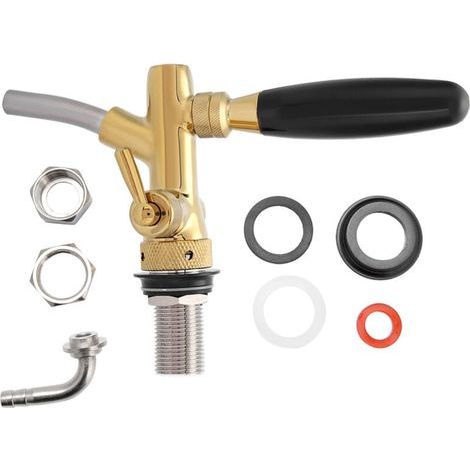 Robinet distributeur de bière réglable en acier inoxydable chromé G5/8, robinet pour Bar à domicile (or) (1/5)