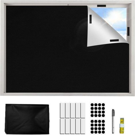 Rideau occultant portable découpable DIY - tissu Oxford polyester, occultation totale, réduction chaleur et bruit (1/5)