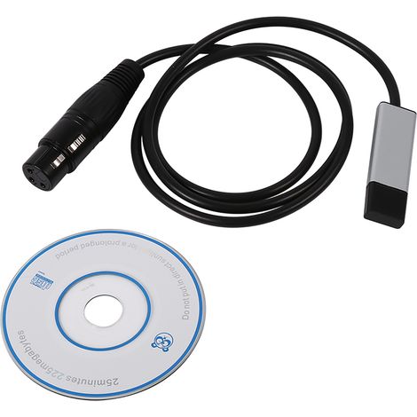 GARRYFIZH Adaptateur mini USB vers DMX, contrôleur DMX512, variateur pour éclairage scénique et ordinateur