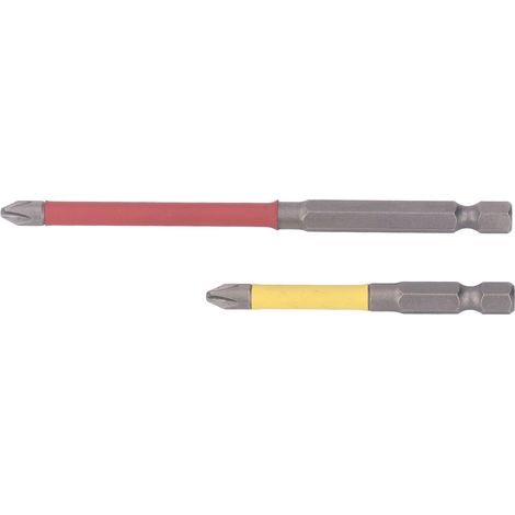 Jeu de 2 embouts tournevis cruciformes PH2, acier allié, queue hexagonale, outil de bricolage et réparation (1/5)