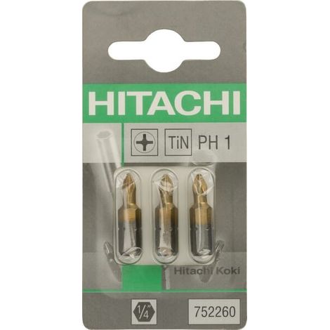 Embout Phillips TITANIUM N°1 L.25 x 3 HIKOKI 752260 (1/2)