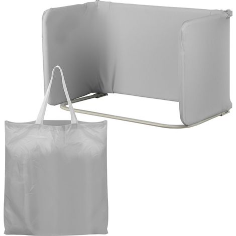 Randaco Barrera de cama plegable infantil 150 cm, gris, altura regulable 0-30 cm (1/5)