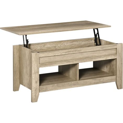 Table basse relevable BEARDY chêne clair (1/5)