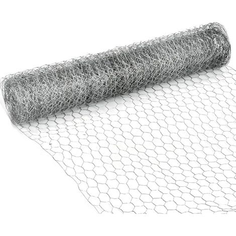 10M Clôture à Maillons Clôture en Fil Hexagonal Fil de Lapin Grillage Galvanisé Fil de Lapin Grillage à Poules Filet de Volaille pour Artisanat Potager Animal (Maille 15 x 25 mm) (1/5)