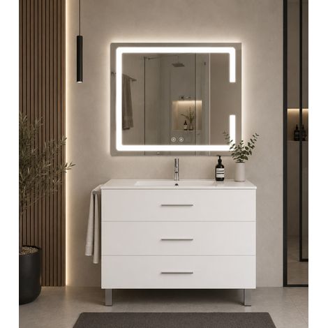 Mobile bagno con lavabo ORIGENBATH RIBERA senza specchio 80x40 cm bianco (1/5)