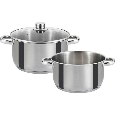 Faitout Marmite Couvercle Ø24cm Acier Inox Tous Feux
