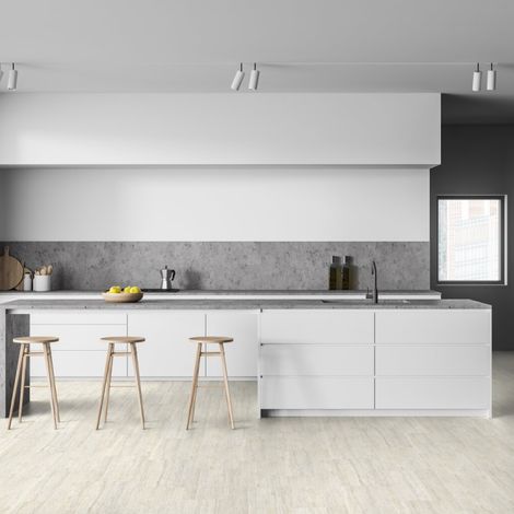 Gerflor – Dalle de sol PVC clipsable effet pierre travertin ivory – Résistant à l'eau – Installation rapide – 1.98 m²